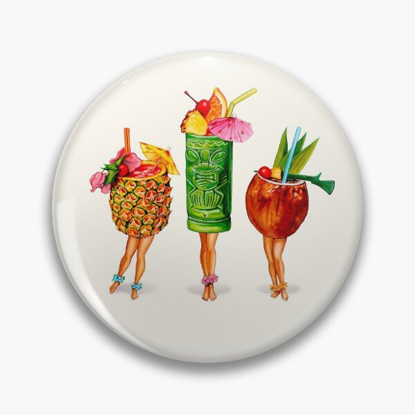 Tiki Cocktail Pin-Ups Pin