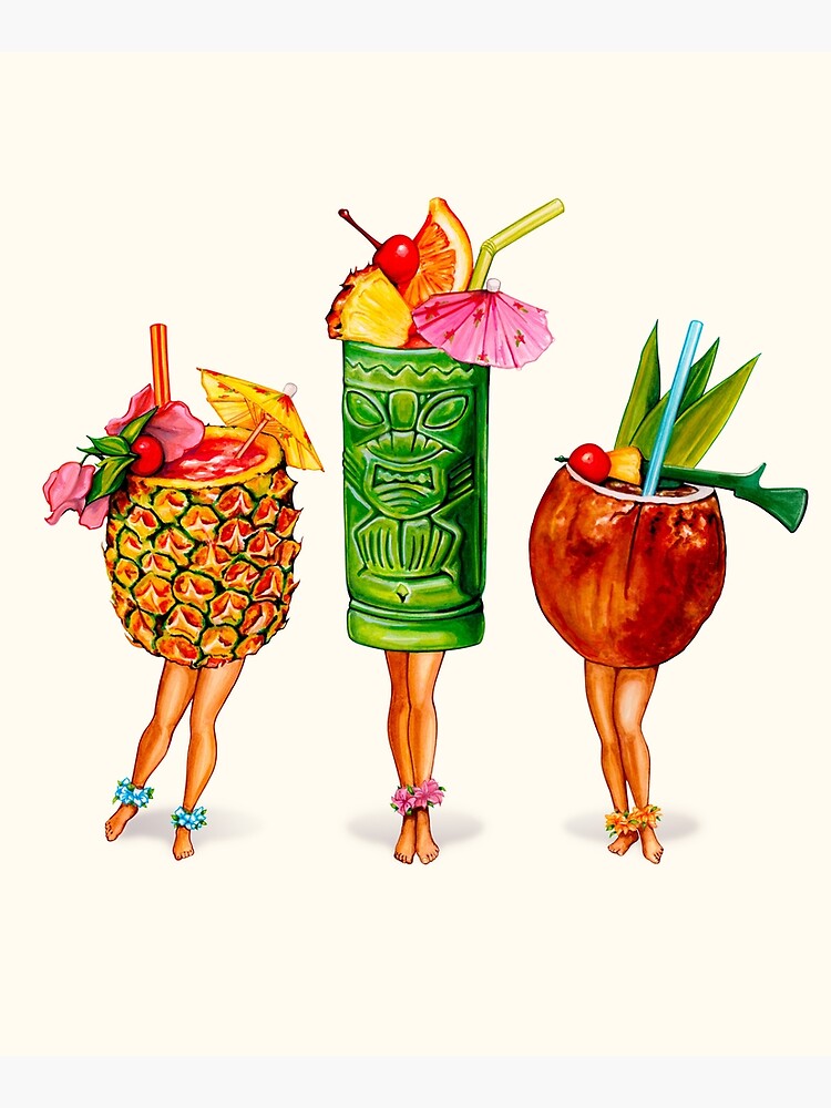 Tiki Cocktail Pin-Ups by KellyGilleran