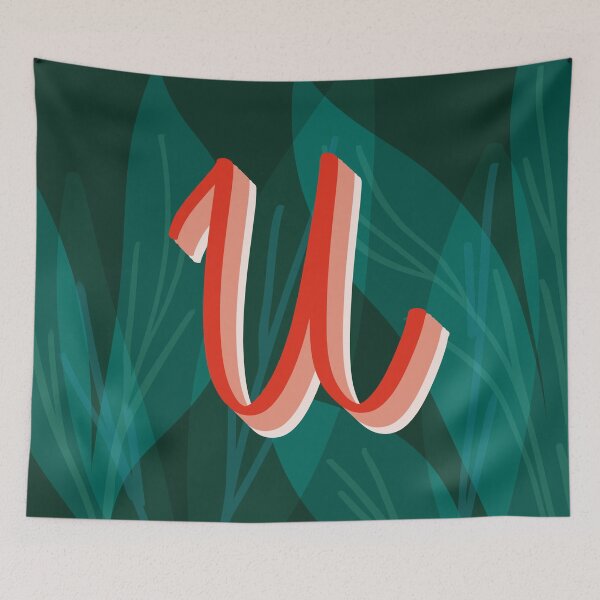 Item preview, U- creative monogram scripted lettering of letter u designed and sold by Ilze Lucero.