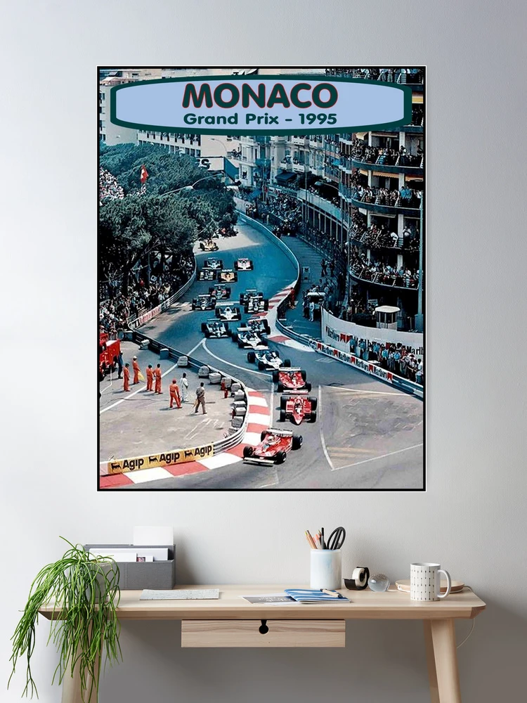 Poster Publicitaire Vintage Circuit De Monaco - Affiche Voitures 32x47 Cm - Italie