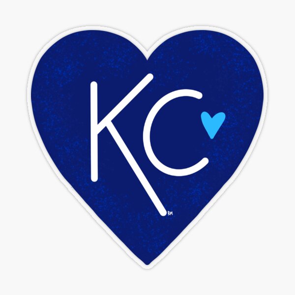 LOVE KC (dark blue x white) Sticker for Sale by kccollective