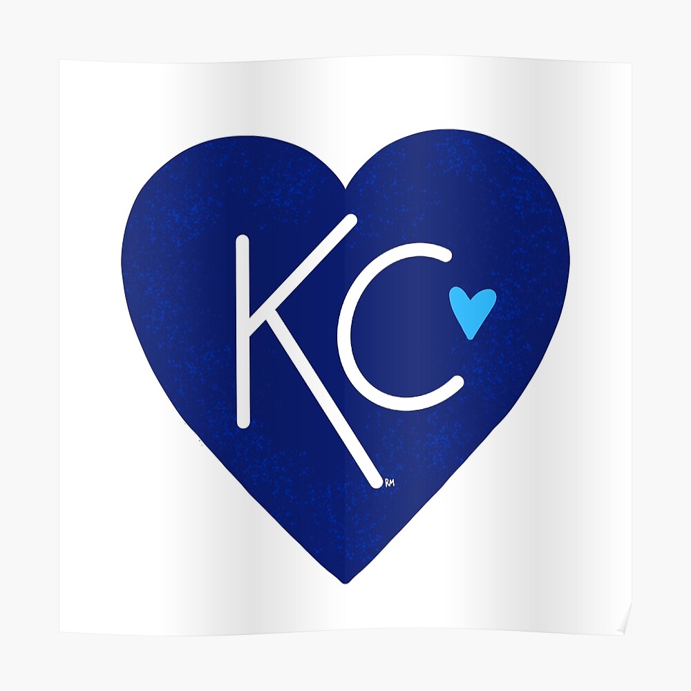 LOVE KC (dark blue x white) Sticker for Sale by kccollective