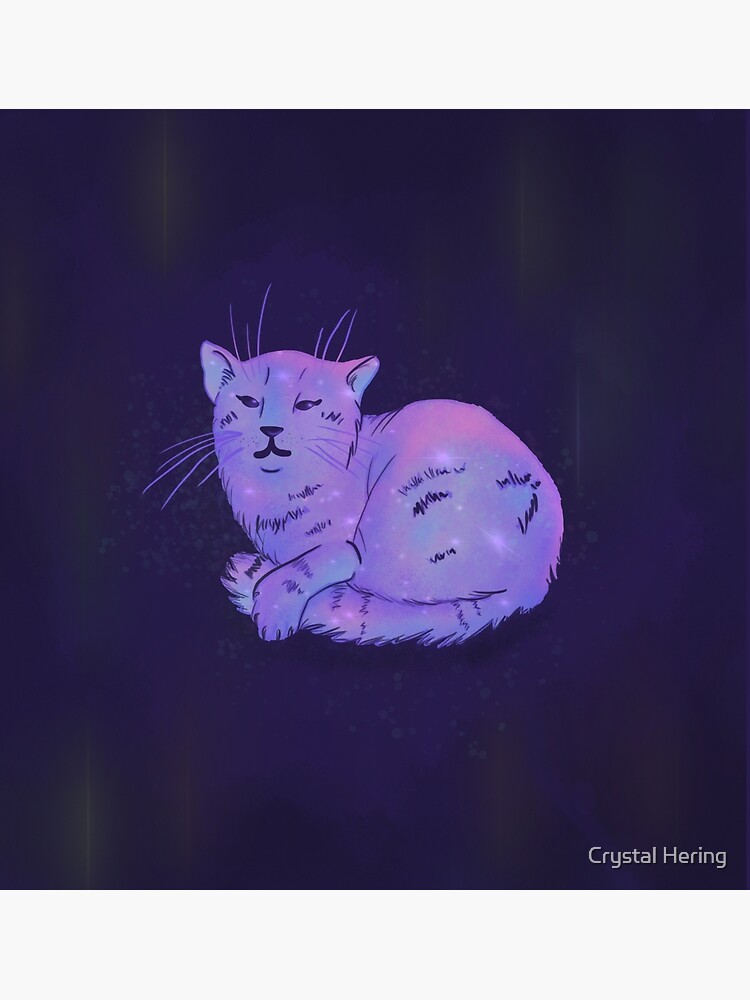 quot Purple galaxy cat cutie quot Poster for Sale by Heringc Redbubble