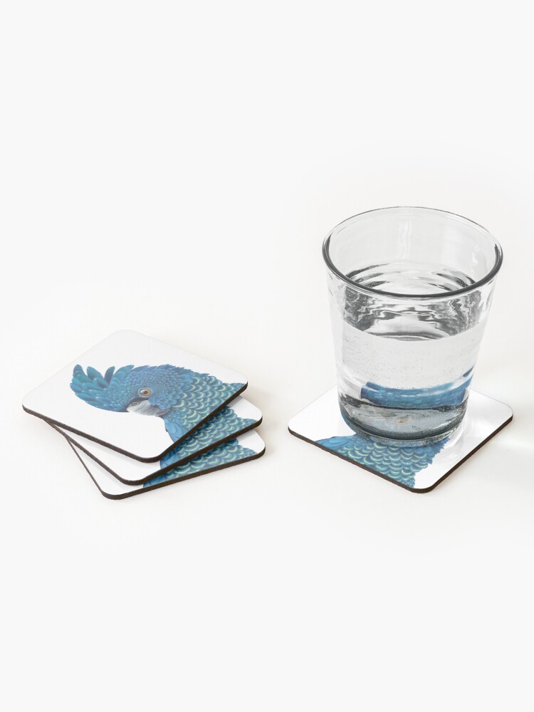 Thumbnail 2 of 5, Coasters (Set of 4), Cockatoo - Calyptorhynchus Banksii designed and sold by grimmhewitt67.