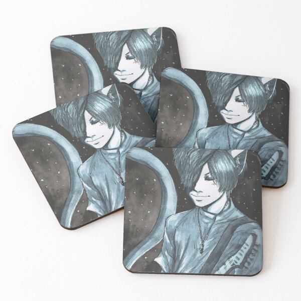 Item preview, Monochrome Kitty Aoi Live in Teal designed and sold by Blackwood Arts & Crafts.