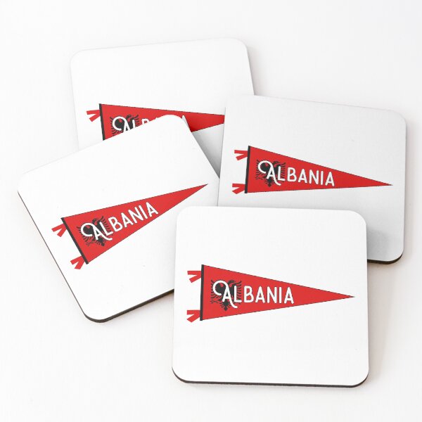 Artikelvorschau, Albanien Flagge Wimpel entworfen und verkauft von Decal Mania.