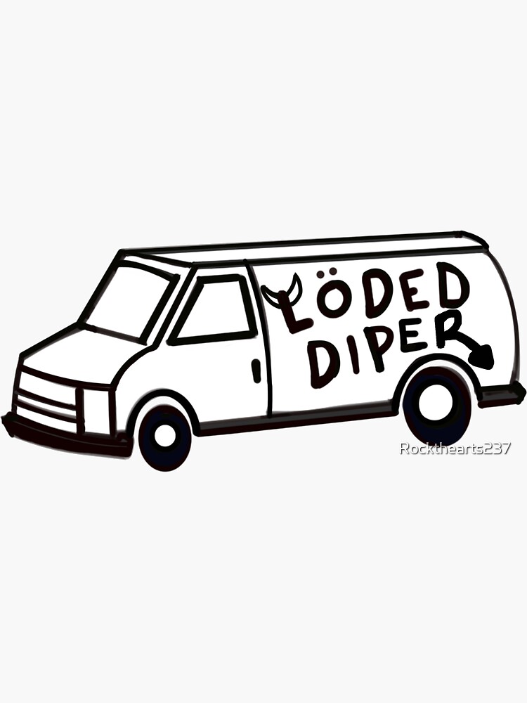 "rodrick loded diper van" Sticker by Rockthearts237 Redbubble