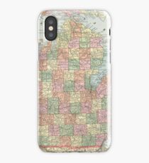 Vintage Map of Michigan (1901) 2 iPhone Case