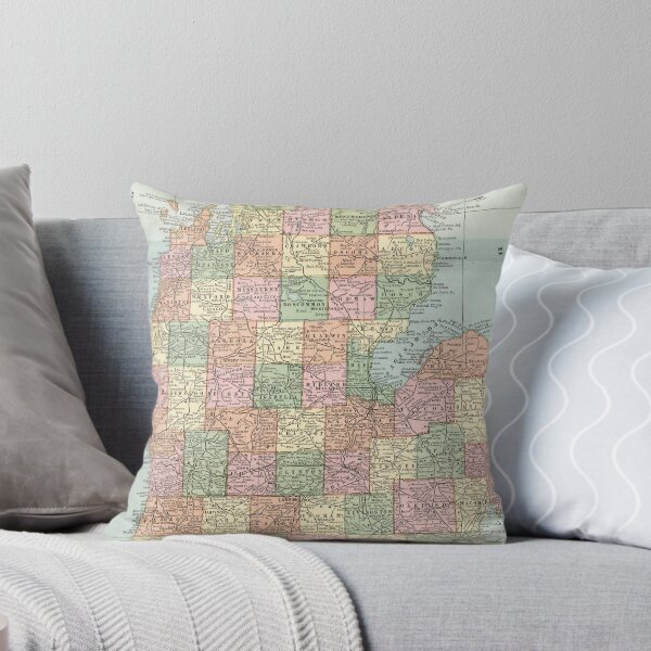 Item preview, Vintage Map of Michigan (1901) 2 designed and sold by BravuraMedia.