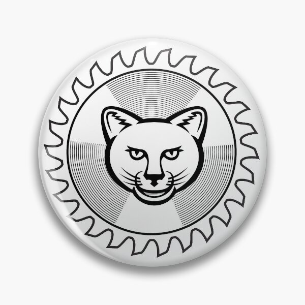 Item preview, Smiling Cougar Circular Saw Blade Icon Retro designed and sold by patrimonio.