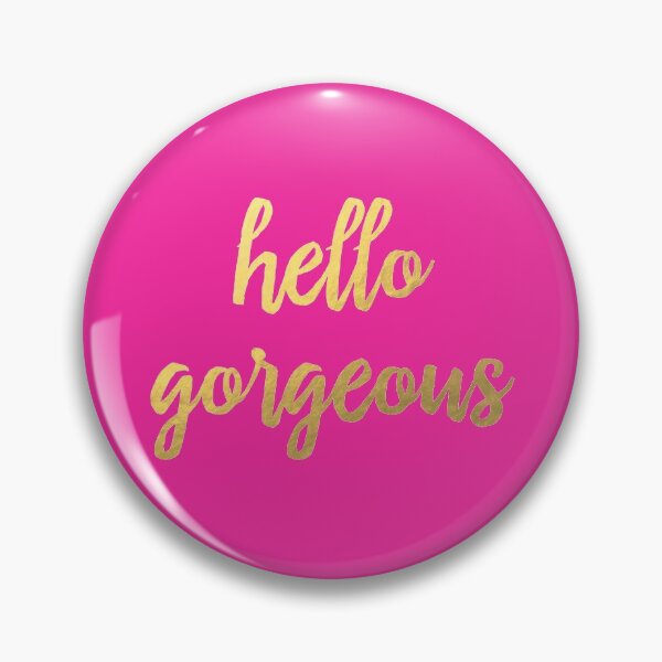 Item preview, Hello Gorgeous V2 - Hot Pink and Faux Gold Foil designed and sold by tshirtstylist.