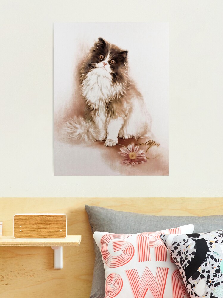 Thumbnail 2 of 3, Photographic Print, Cat with Flower designed and sold by sara-moon.