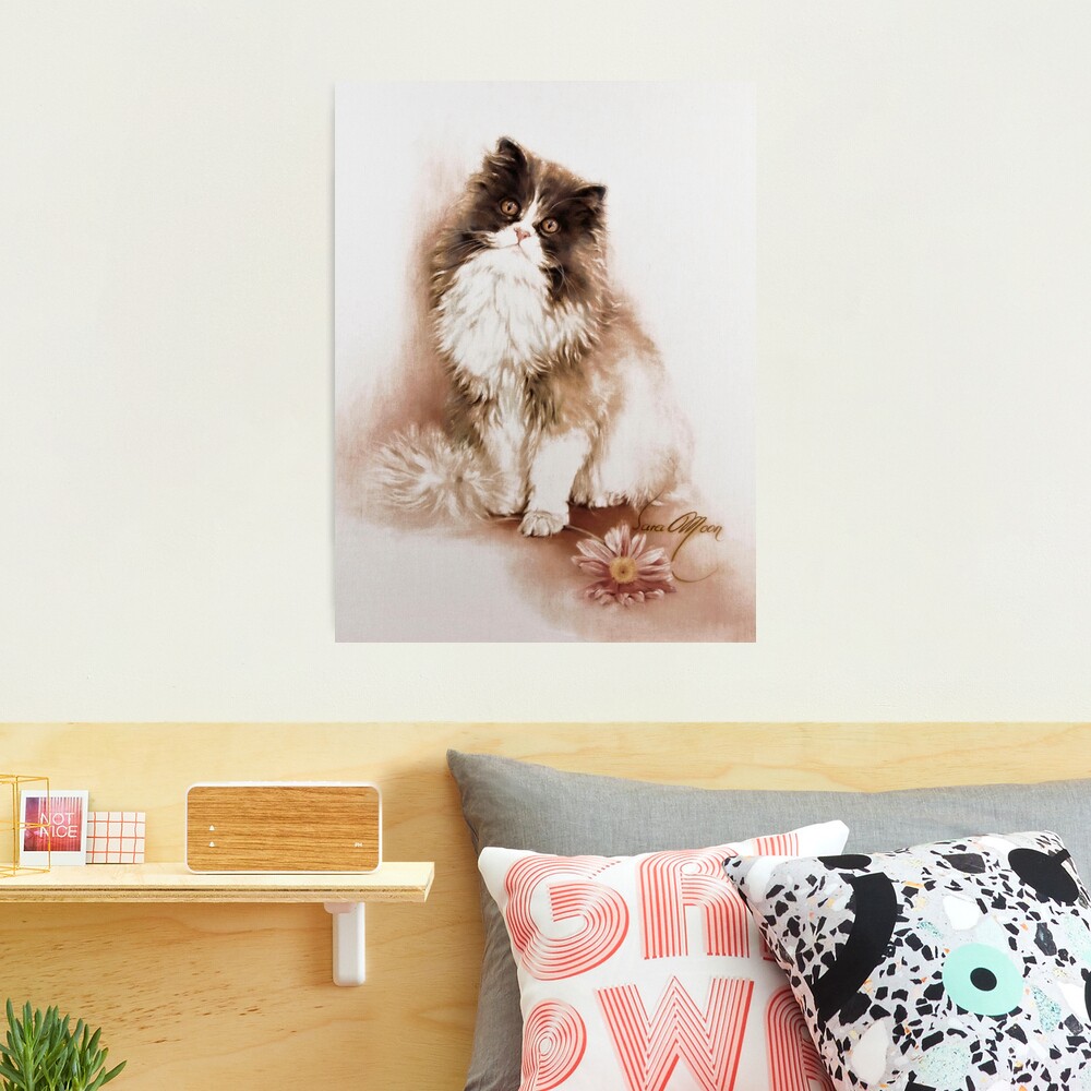 Cat with Flower Photographic Print