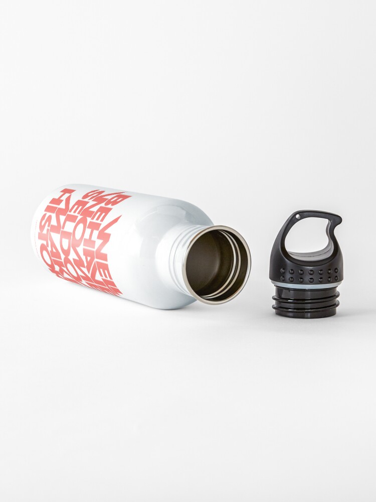 Alternate view of Well Behaved Women Seldom Make History (Pink & Red Version) Water Bottle
