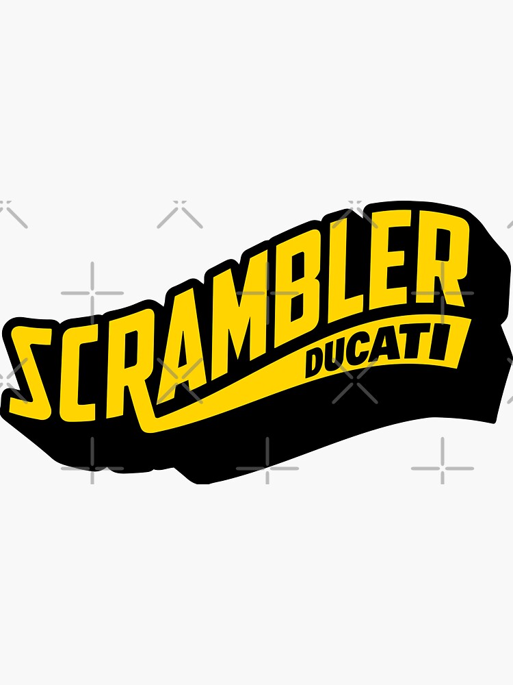 Stickers black-yellow Ducati Scrambler