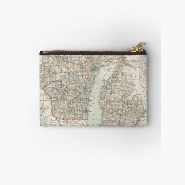 Item preview, Vintage Map of Michigan and Wisconsin (1891) designed and sold by BravuraMedia.