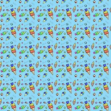 Artwork thumbnail, Ice Cream Pattern by FriendsList