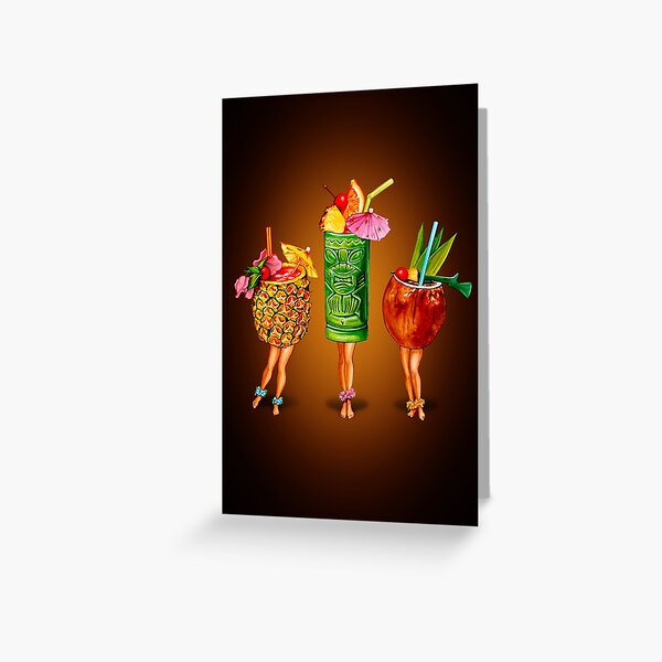 Aperçu de l'œuvre Pin-ups de cocktail Tiki créée et vendue par Kelly  Gilleran.