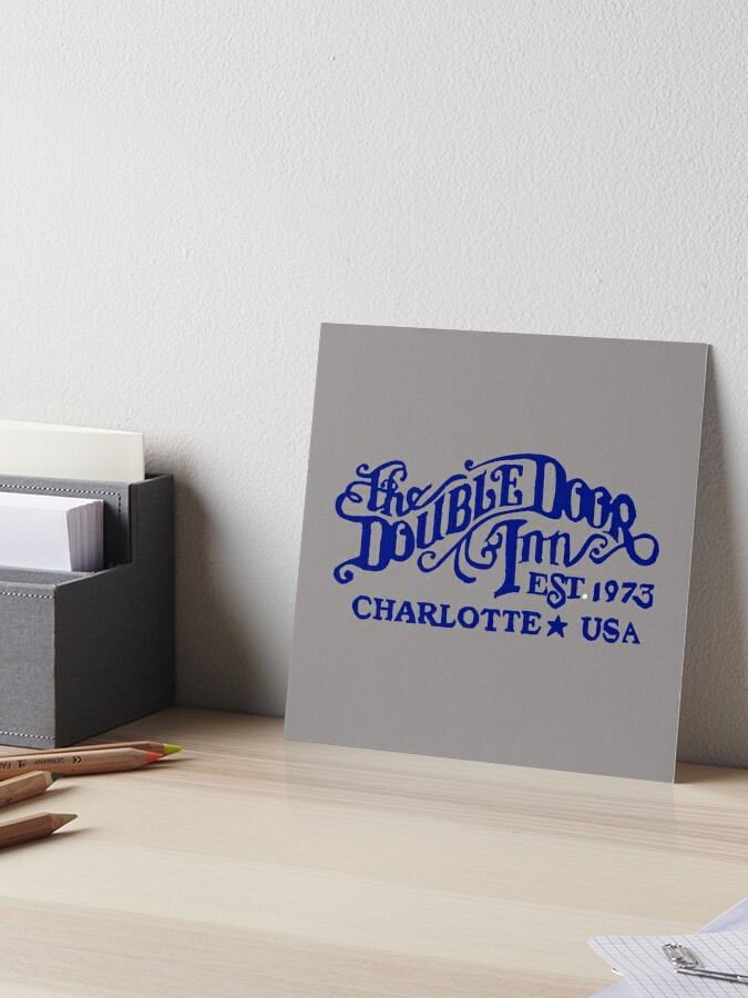 Blue font Double Door Inn Charlotte NC Sticker for Sale by SwampfoxDesign