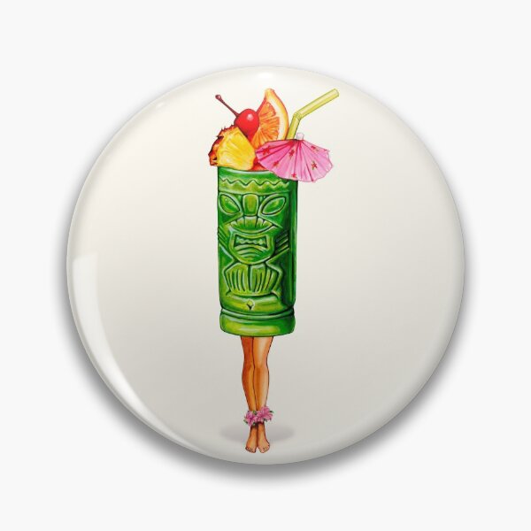 Item preview, Tiki Cocktail Pin-Up - Tiki Head designed and sold by Kelly  Gilleran.
