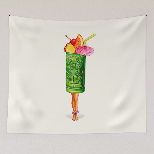 Item preview, Tiki Cocktail Pin-Up - Tiki Head designed and sold by Kelly  Gilleran.