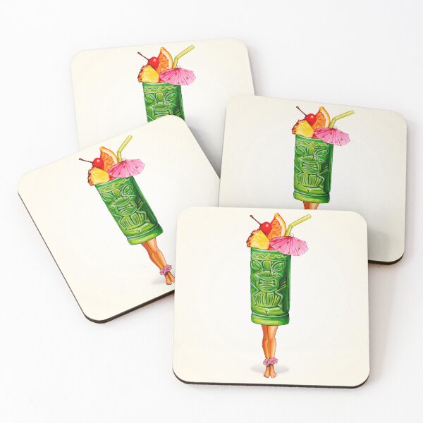 Item preview, Tiki Cocktail Pin-Up - Tiki Head designed and sold by Kelly  Gilleran.