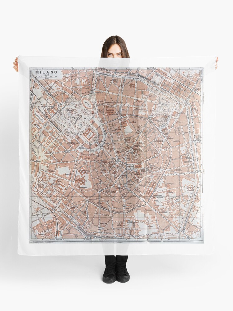 Map of Milan Silk Scarf