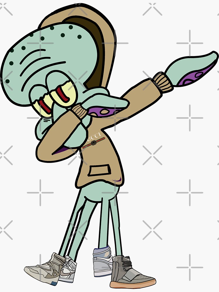 Squidward Dab Sticker For Sale By Xavierjfong Redbubble