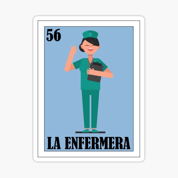 Mexican Loteria - La Enfermera - Loteria Mexicana - Regalo para Enfermera Sticker