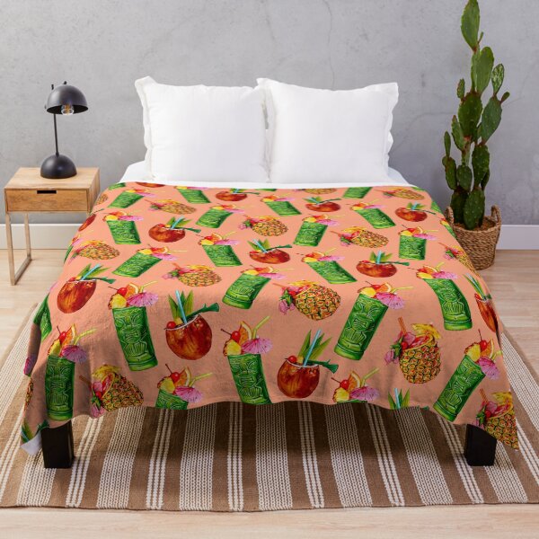 Item preview, Tiki Cocktail Pattern - Peach designed and sold by Kelly Gilleran.