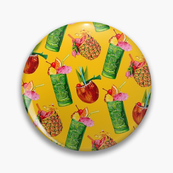 Motif de cocktail Tiki - Jaune Badge