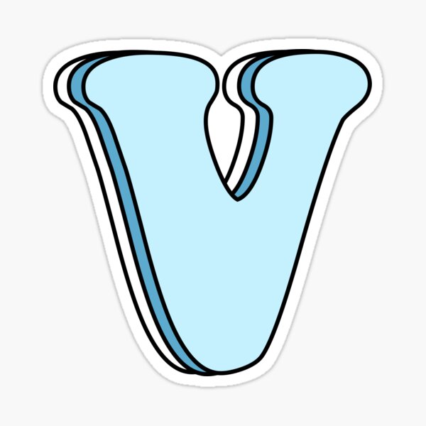 "Uppercase Blue Triple "V"" Sticker for Sale by magnoliastudios Redbubble