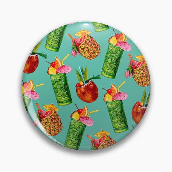 Item preview, Tiki Cocktail Pattern - Teal designed and sold by Kelly  Gilleran.