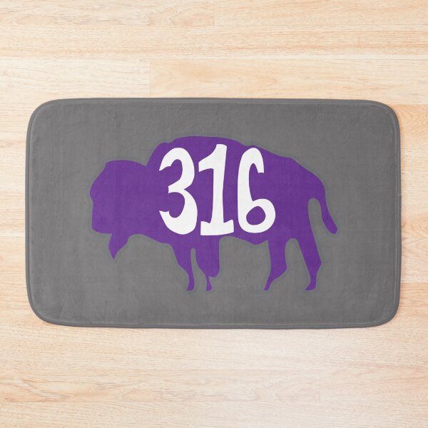 Item preview, Hand Drawn Kansas Buffalo 316 Purple White Gray designed and sold by itsrturn.