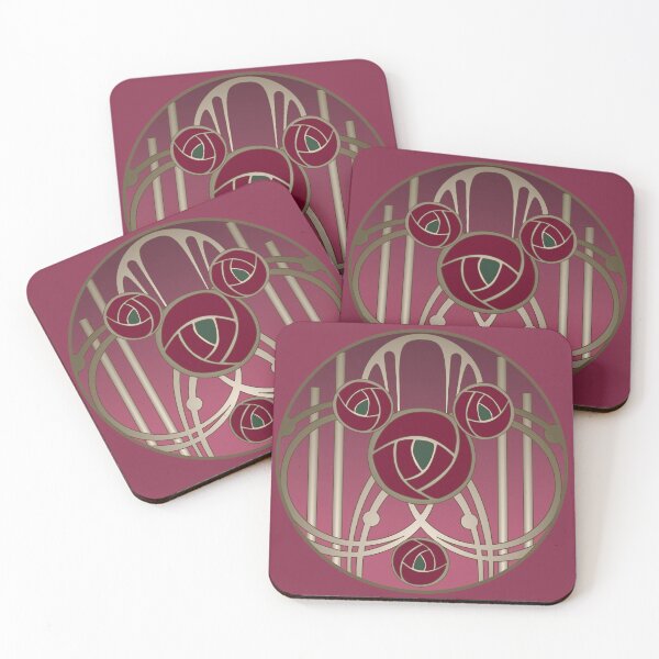 Art Nouveau Rose Gold Coasters (Set of 4)