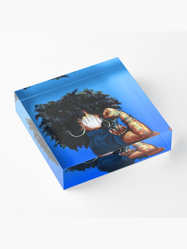 Alternate view of Naturally the Riveter BLUE Acrylic Block