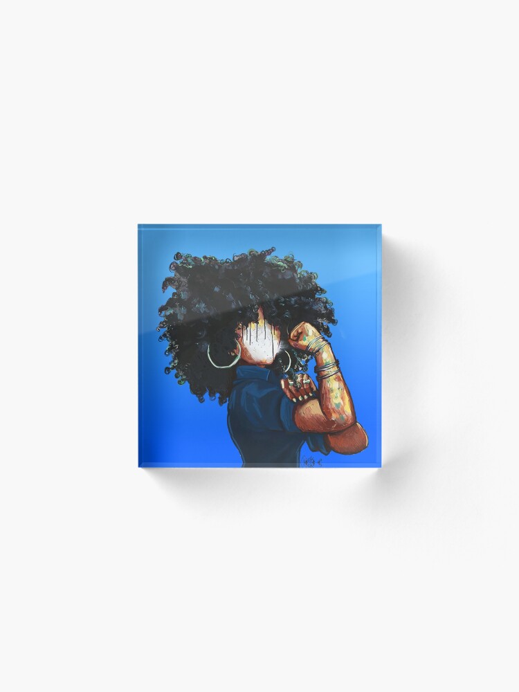 Alternate view of Naturally the Riveter BLUE Acrylic Block