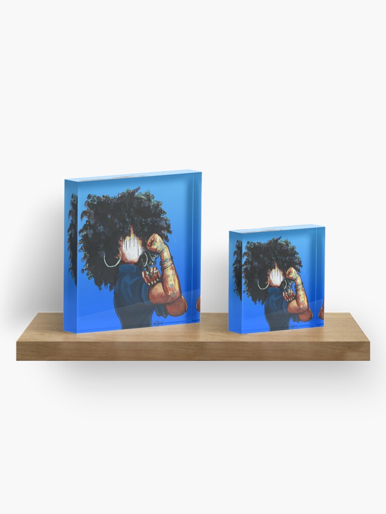 Alternate view of Naturally the Riveter BLUE Acrylic Block