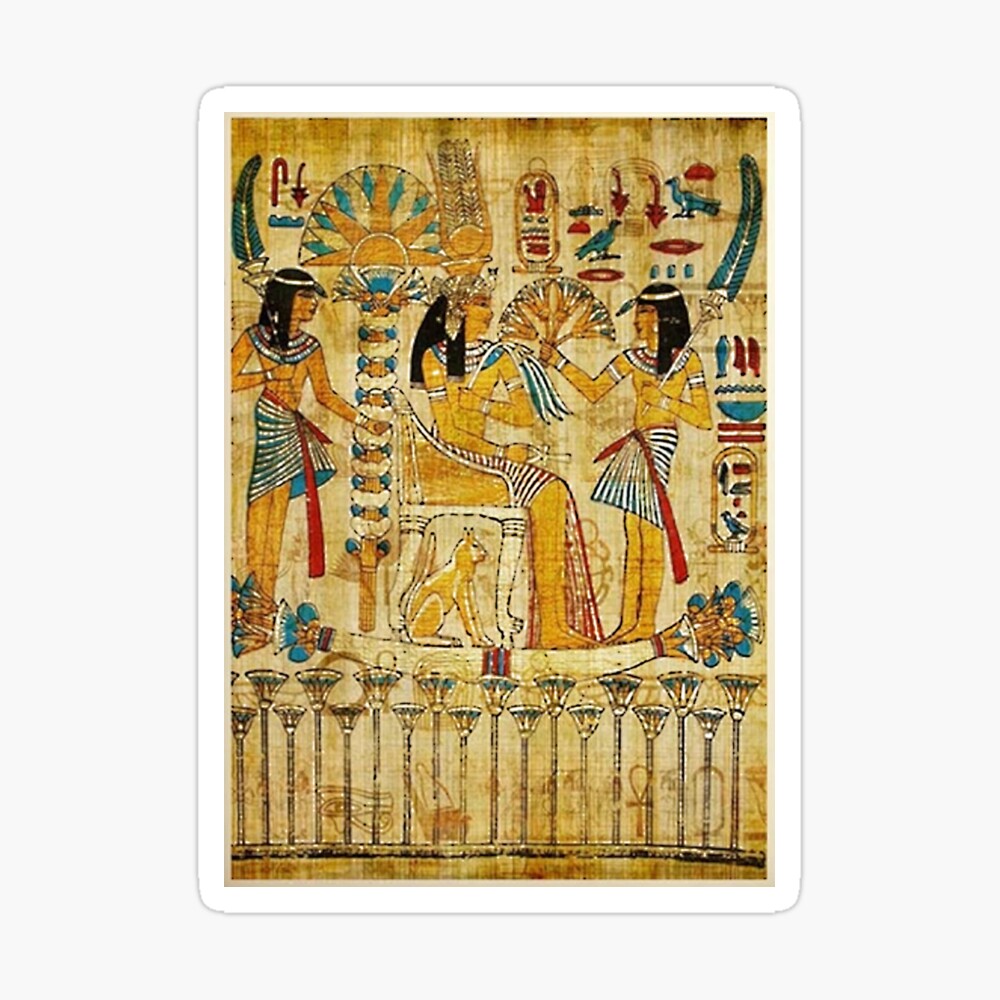 Egyptian Papyrus Motif Poster By Alienbydesign Redbubble