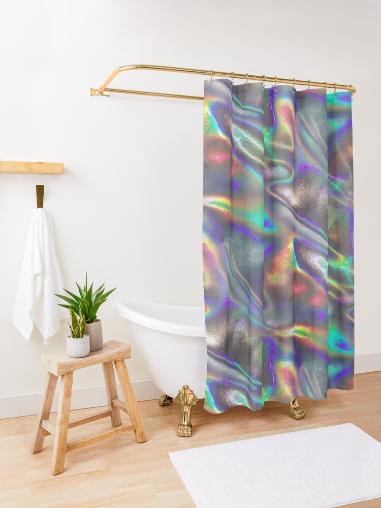 " holographic print" Shower Curtain by gossiprag Redbubble