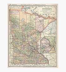 Vintage Map of Minnesota (1891) Photographic Print