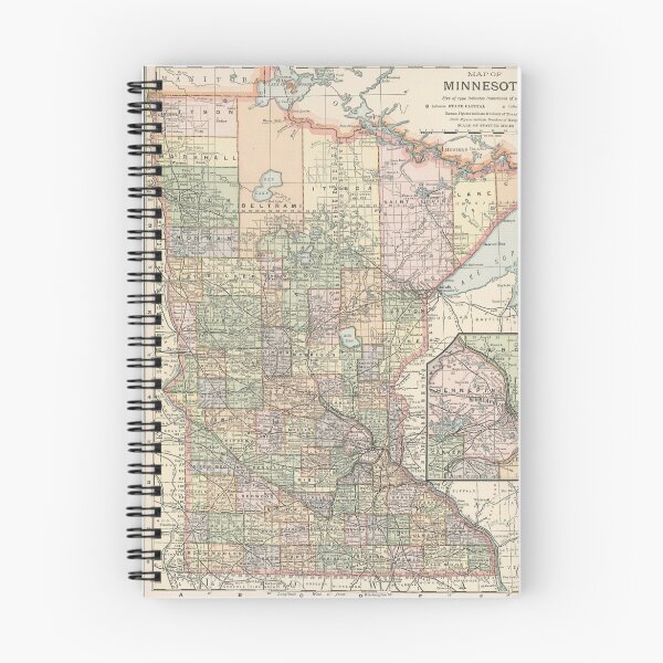 Item preview, Vintage Map of Minnesota (1891) designed and sold by BravuraMedia.