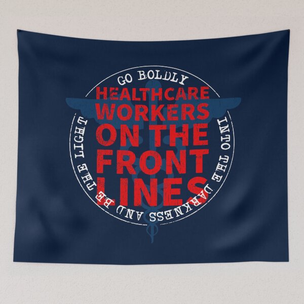 Item preview, Healthcare Workers On The Front Lines Go Boldly Into The Darkness And Be The Light COVID 19 DISTRESSED VERSION designed and sold by Dan Brady.