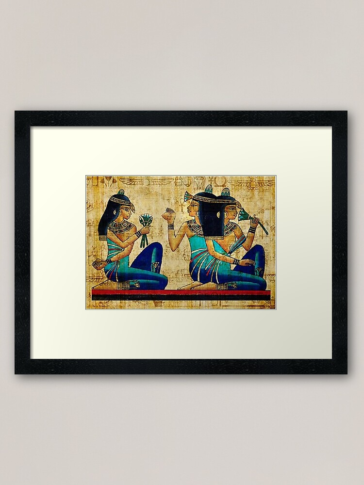 Egyptian Papyrus Scroll Framed Art Print By Alienbydesign Redbubble