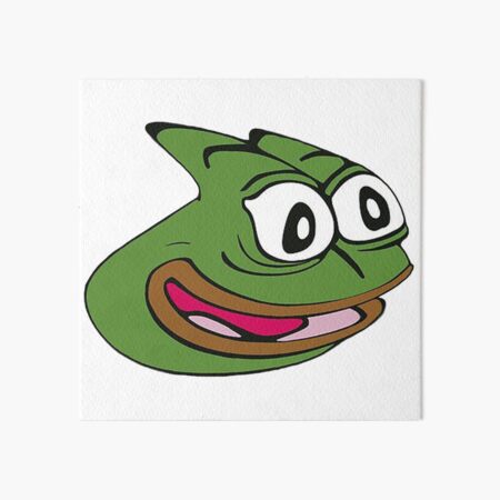 Grinning Poggers emote - peepo pepega twitch discord frog | Art Board Print