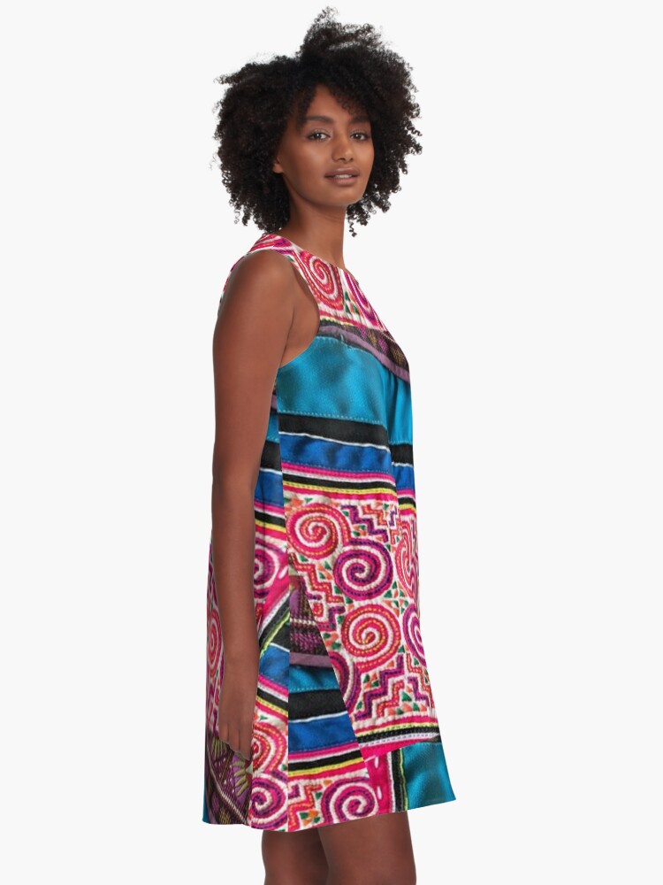 Alternate view of Pink Hmong Rose A-Line Dress