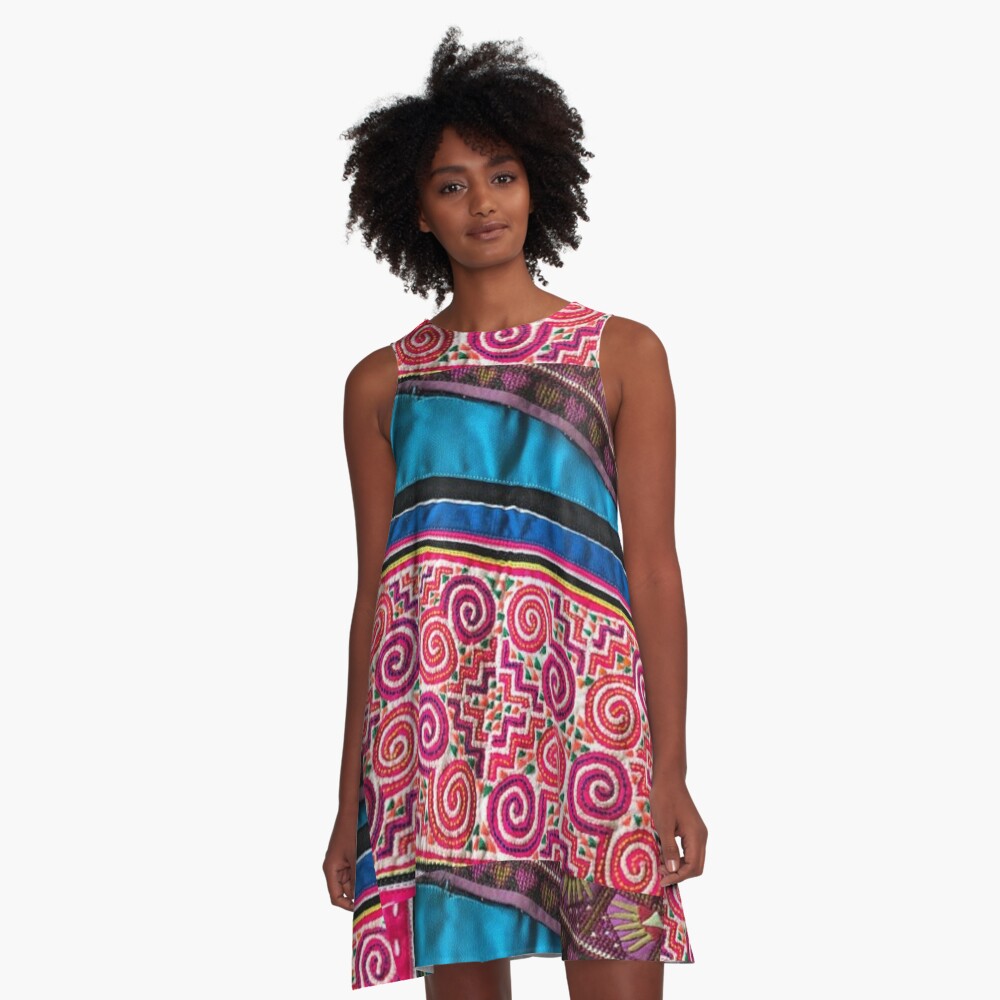 Pink Hmong Rose A-Line Dress