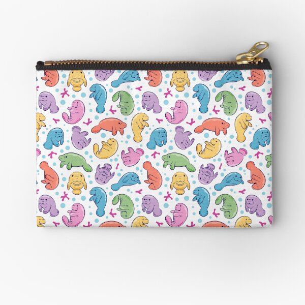 Cute Manatee Pattern - Colorful Underwater Pattern Zipper Pouch