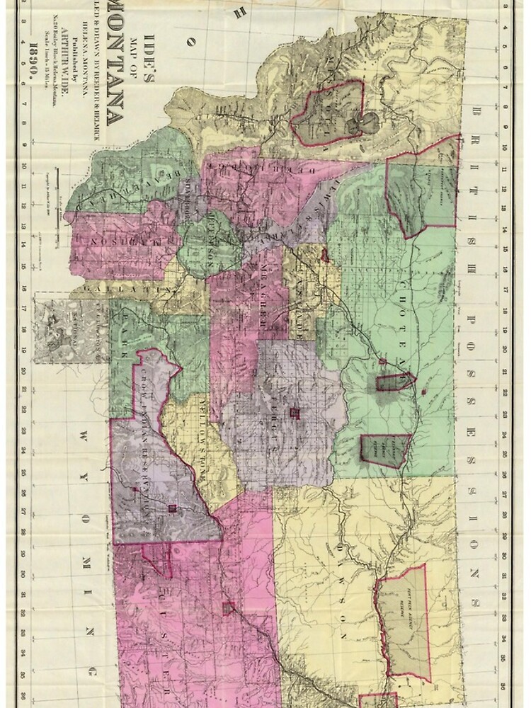 "Vintage Map of Montana (1890)" iPhone Case & Cover by BravuraMedia