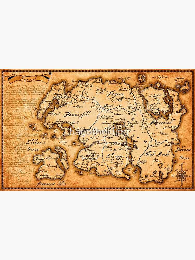 Map of Tamriel - Elder Scrolls IV Oblivion by bagofholding